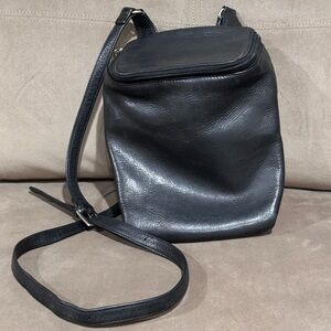 Hobo Soft Black Leather Crossbody Shoulder Bag